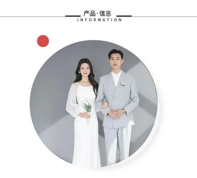 Long-Sleeve Plain Sheath Wedding Gown Product Image