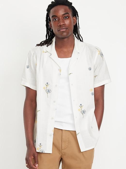 Short-Sleeve Floral Camp Shirt Product Image