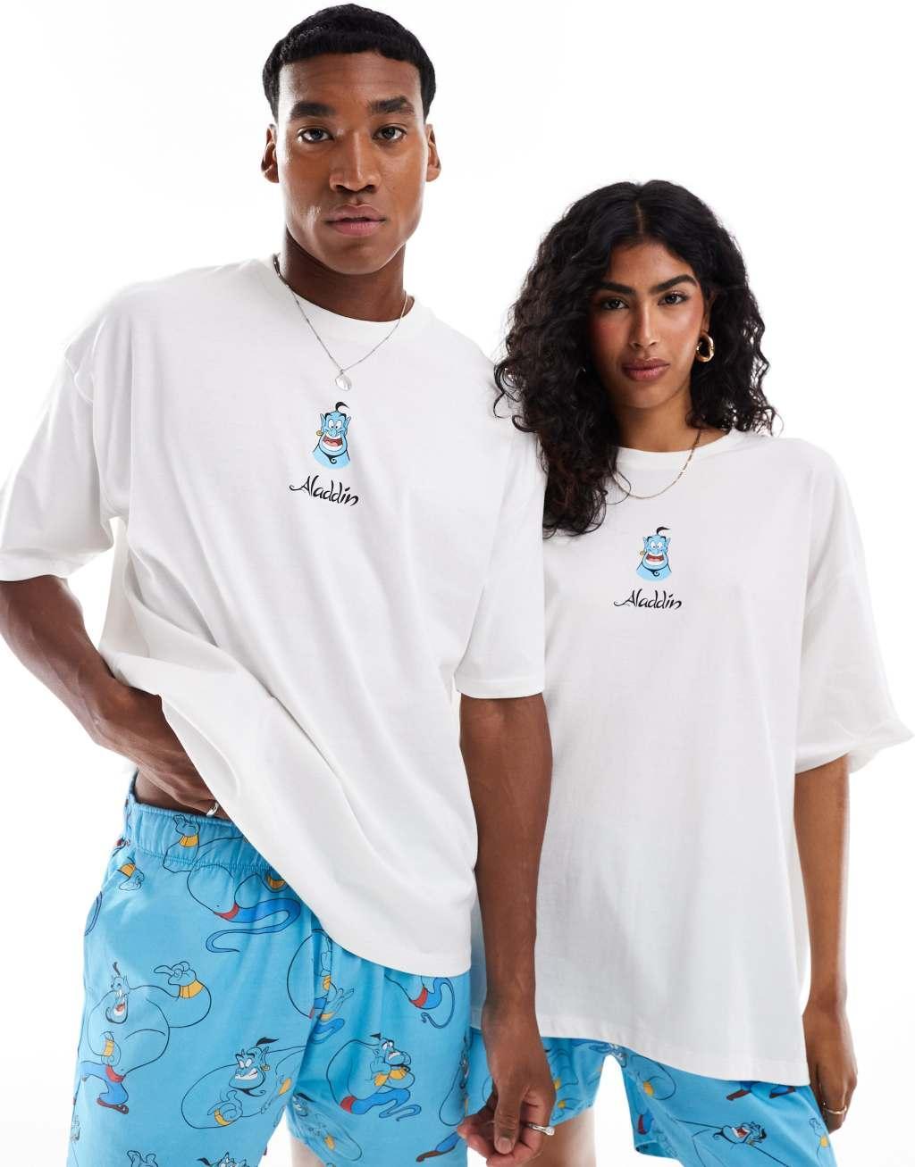 ASOS DESIGN Aladdin Disney pajama set in blue Product Image