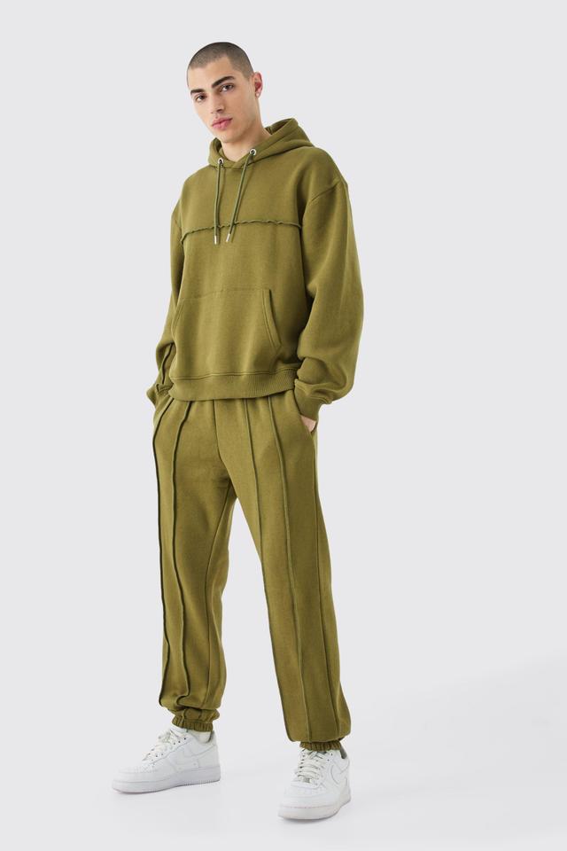 Oversized Boxy Seam Detail Tracksuit | boohooMAN USA Product Image