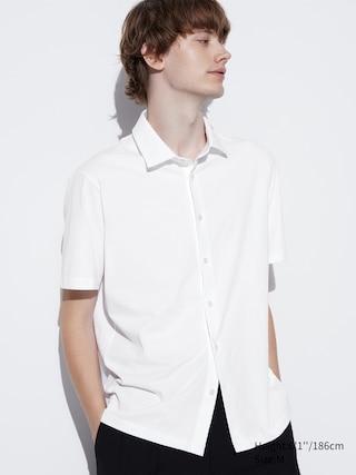 Mens Airism Cotton Full Open Polo Shirt with Quick-Drying White Small UNIQLO US Product Image