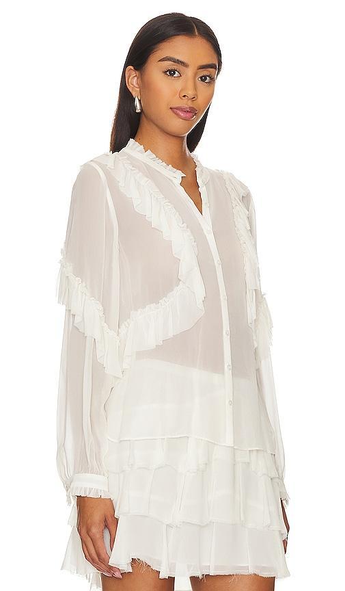 LoveShackFancy Jelena Blouse in White. Product Image