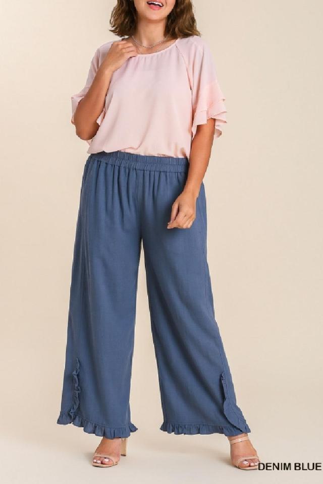 Ruffle Hem Pant Curvy Female Product Image