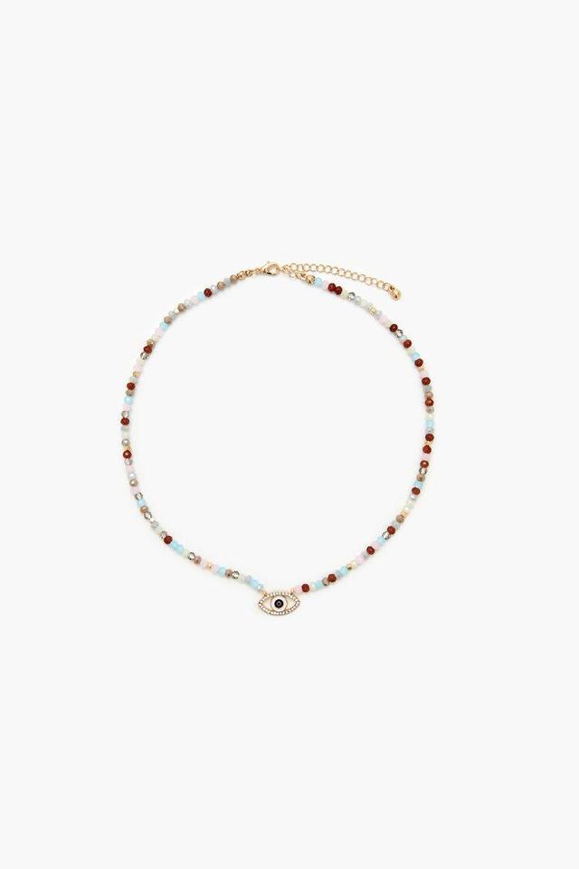 Beaded Eye Charm Necklace | Forever 21 Product Image