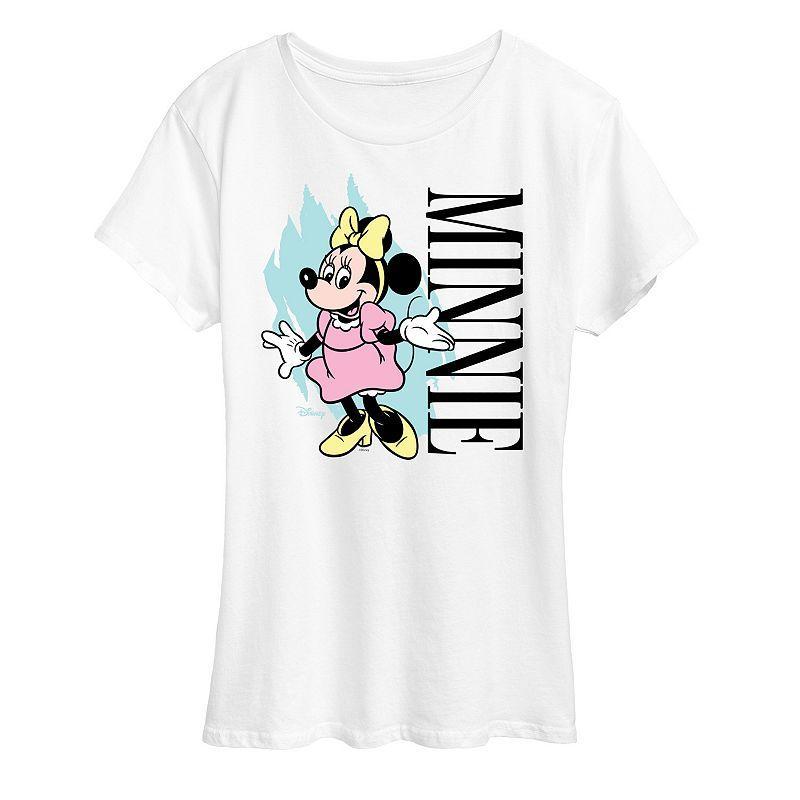 Disneys Minnie Mouse Retro Paint Swatch Graphic Tee, Womens Product Image