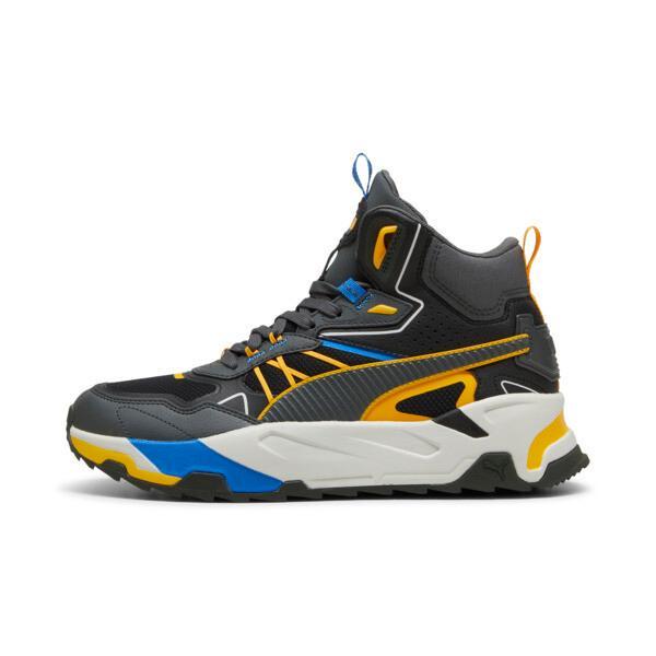 PUMA Trinity Mid Hybrid Men's Sneakers in Black/Shadow Grey/Tangerine Product Image