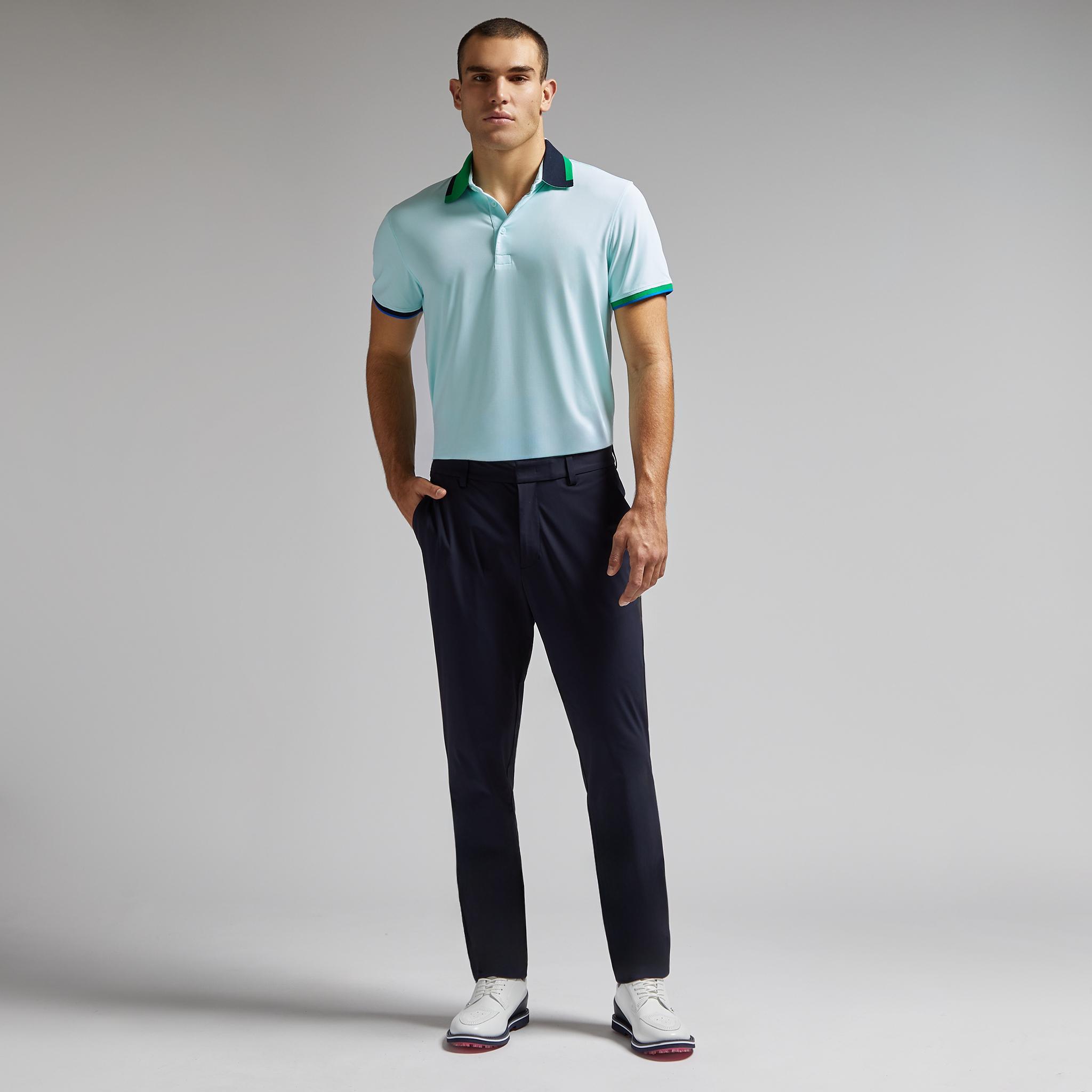 SILKY PIQUÉ CONTRAST BANDED SLEEVE POLO Product Image