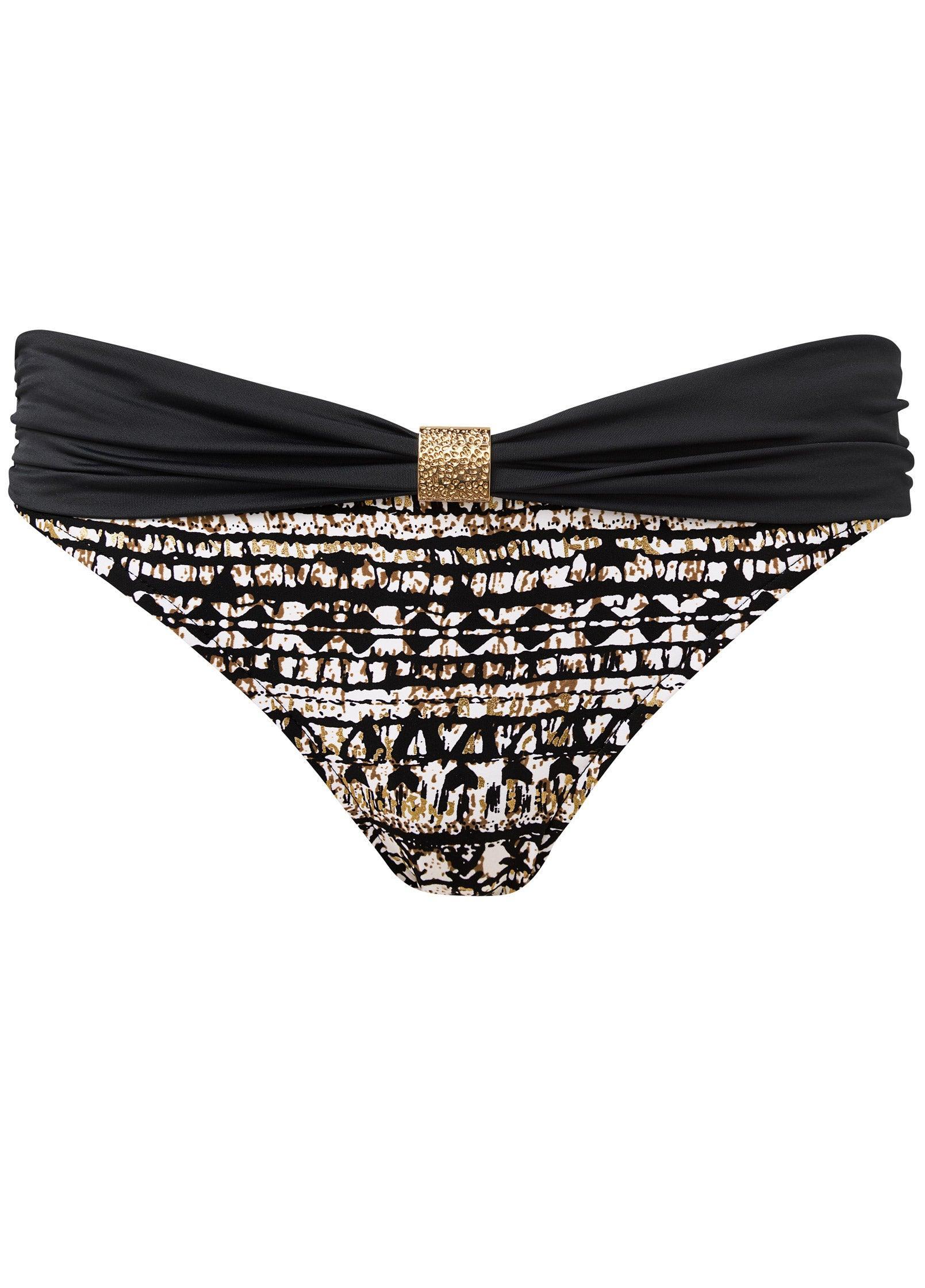 Zebra Print Tie Belt Shorts - Black & Natural Product Image