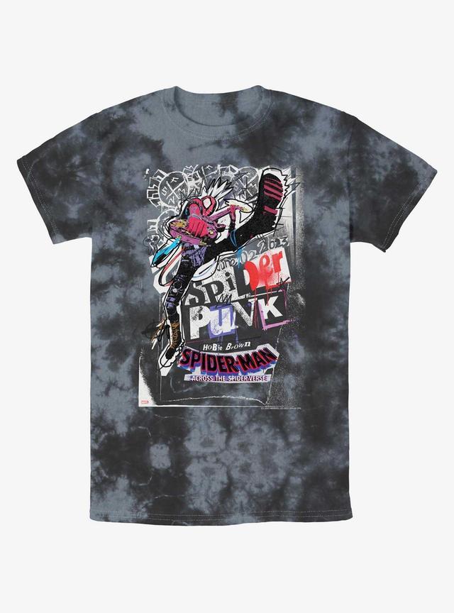 Marvel Spider-Man Across The Spider-Verse Spider-Punk Poster Tie-Dye T-Shirt Product Image