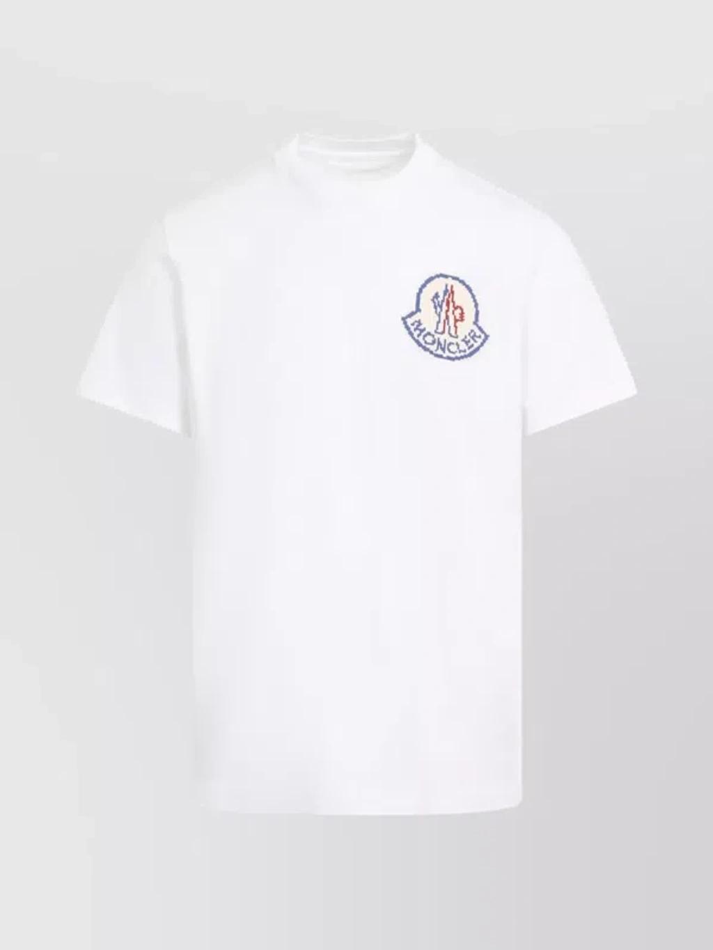 MONCLER Logo Cotton Jersey T-shirt In White Product Image