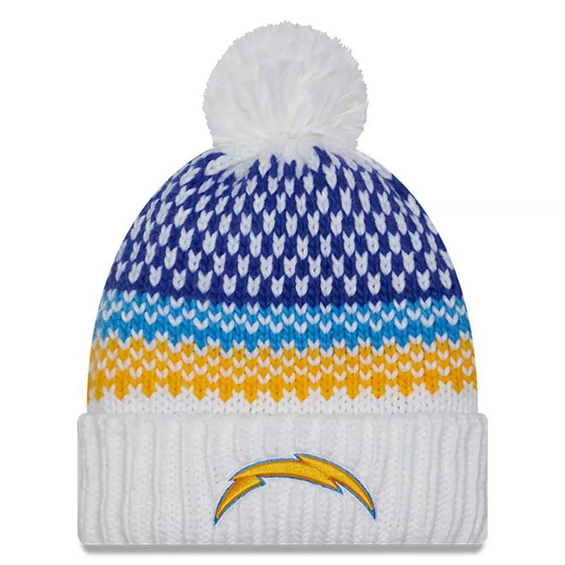 Womens New Era Los Angeles Chargers 2023 Sideline Cuffed Knit Hat with Pom Product Image