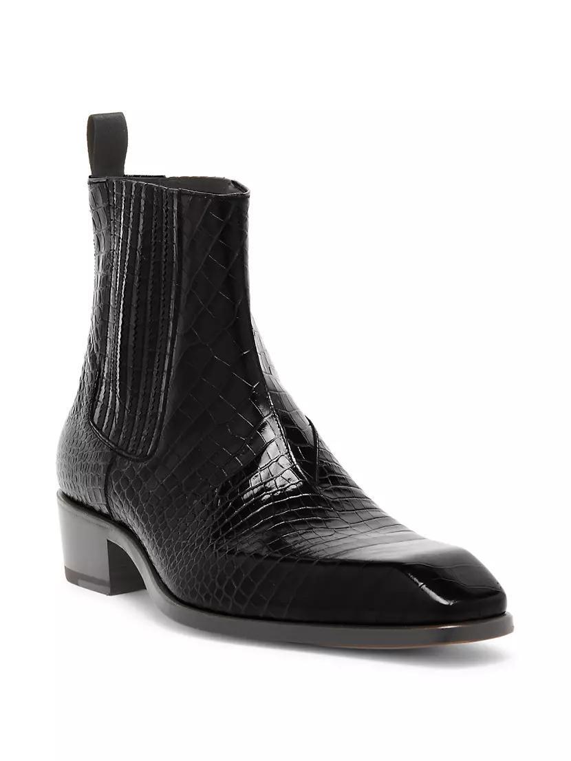 Bailey Croc Leather Ankle Chelsea Boots Product Image