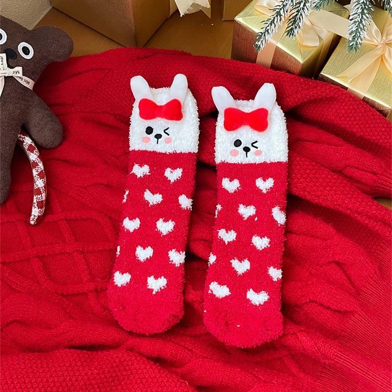 Christmas Cartoon Fleece Socks Product Image