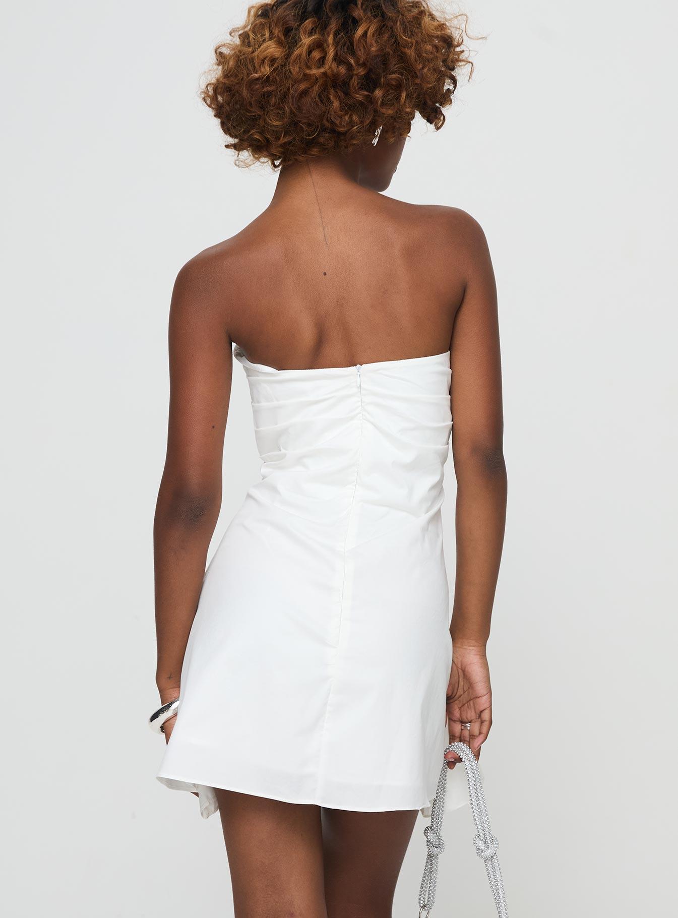 Bradwell Strapless Mini Dress White Product Image