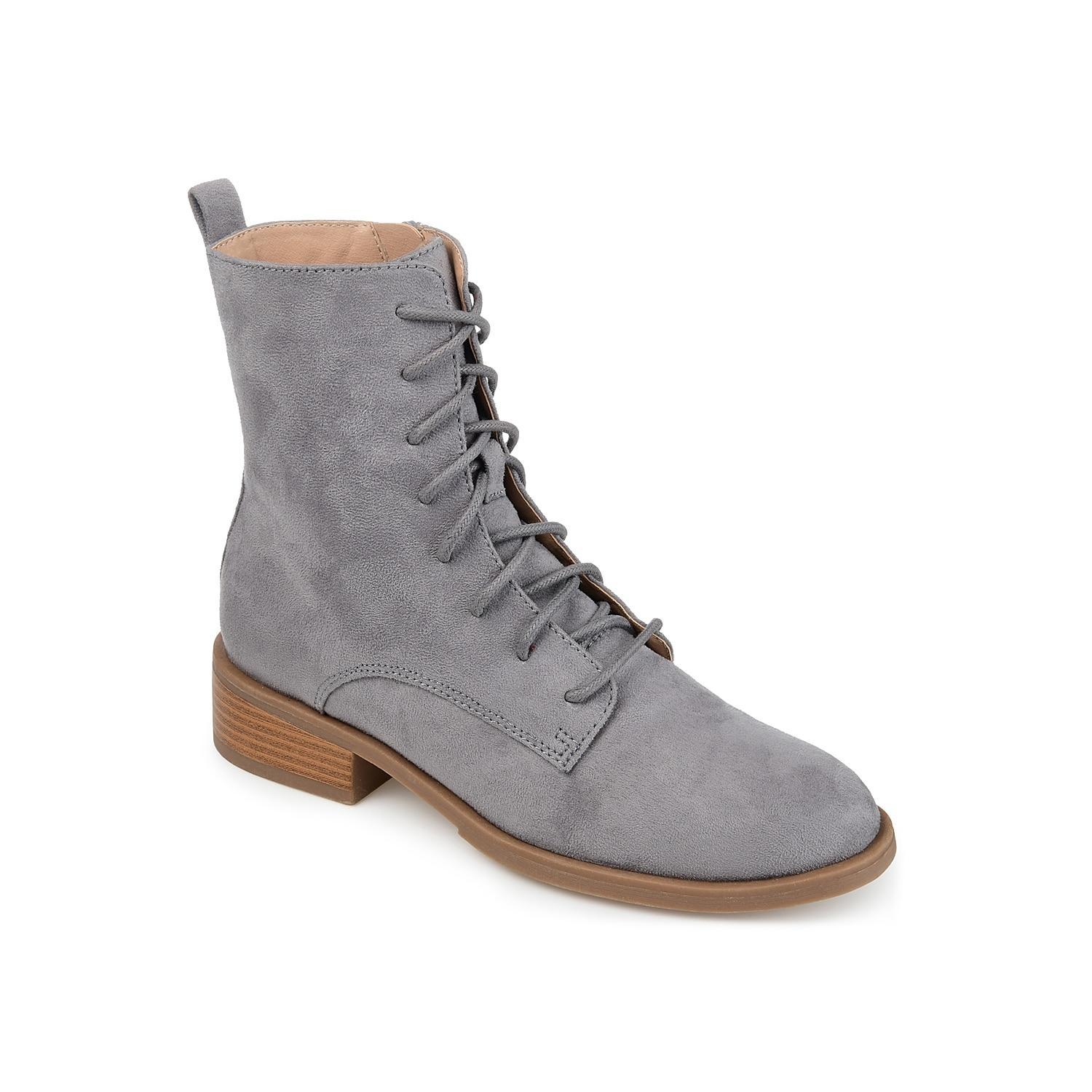 Journee Collection Vienna Womens Combat Boots Grey Product Image