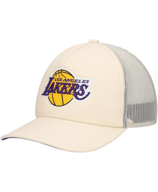 Mens Mitchell & Ness Cream Los Angeles Lakers Trucker Adjustable Hat Product Image