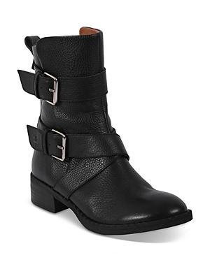 Gentle Souls | Best Double-Buckle Midshaft Moto Bootie in Black, Size: 9 by Kenneth Cole Product Image