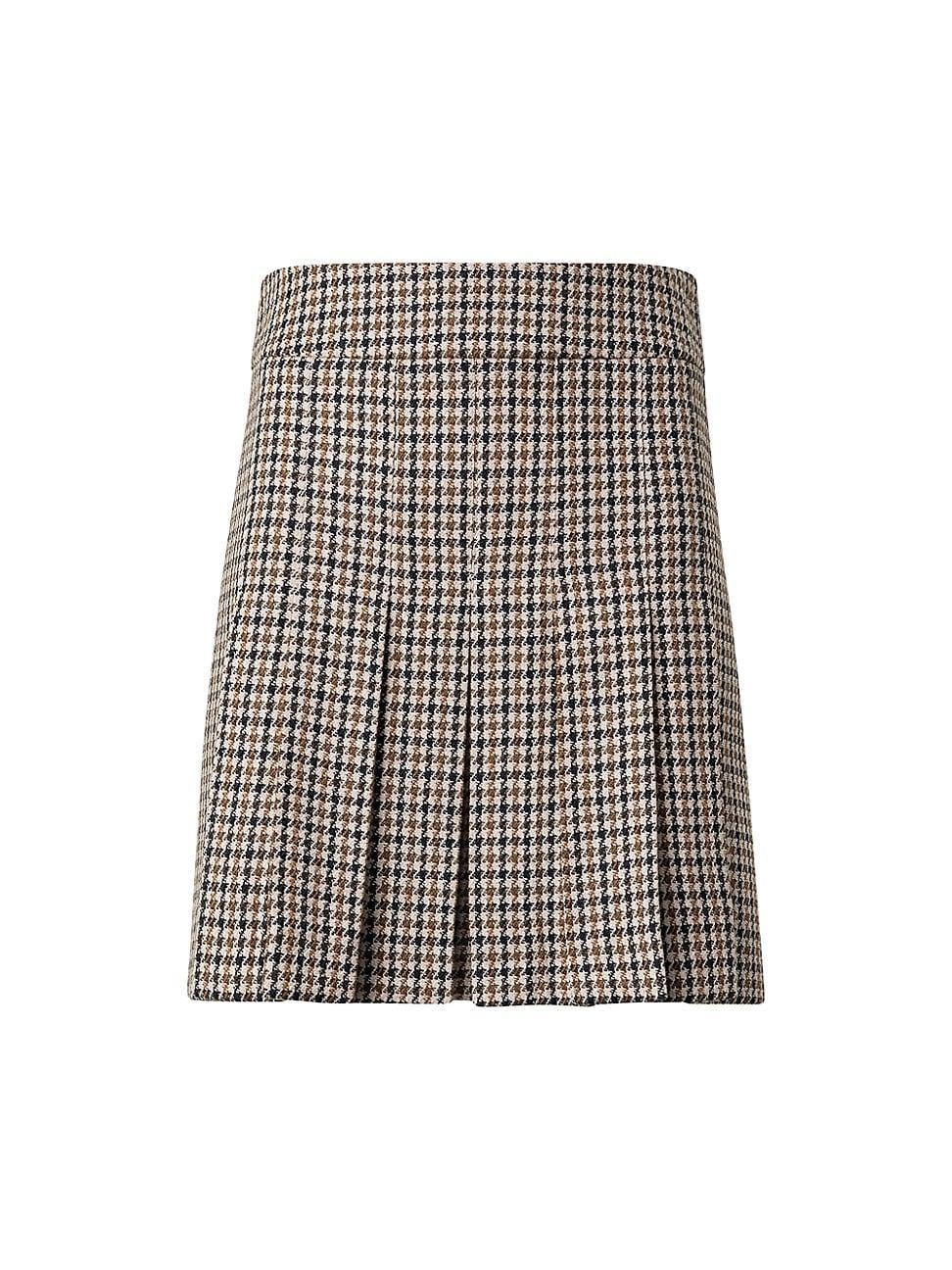 Womens Houndstooth Wool Miniskirt product image