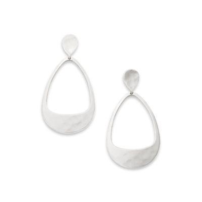 Hammered Open Drop Earrings Product Image