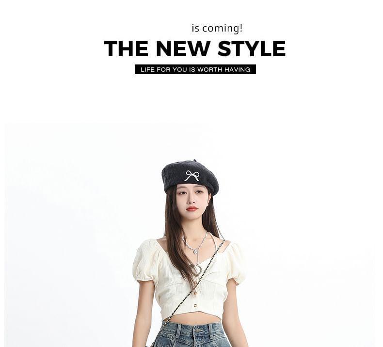 High Waist Washed Pleated Mini A-Line Denim Skirt Product Image