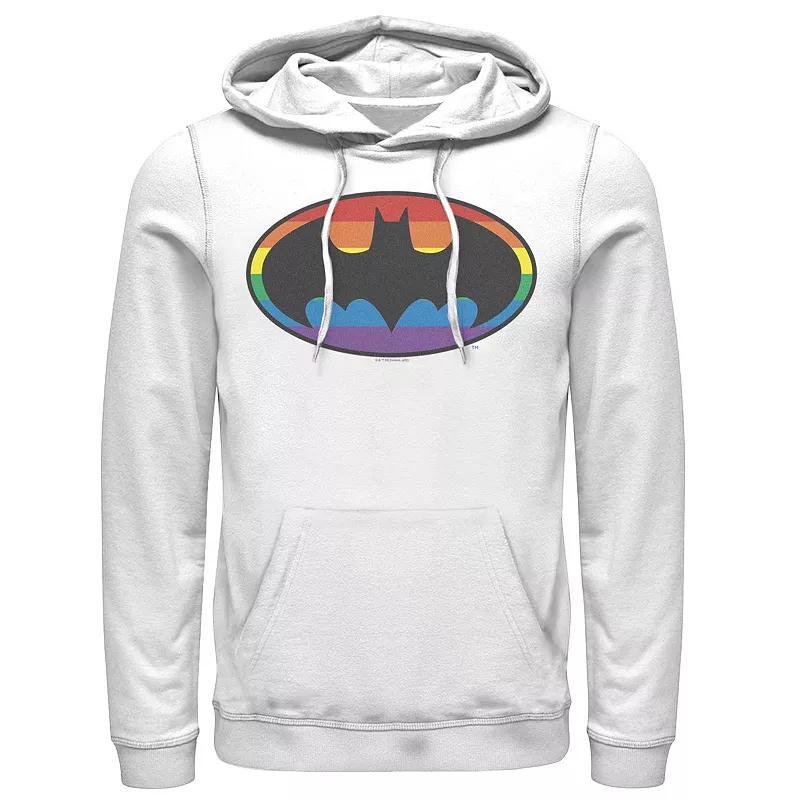 Mens Batman Rainbow Striped Logo Hoodie Product Image