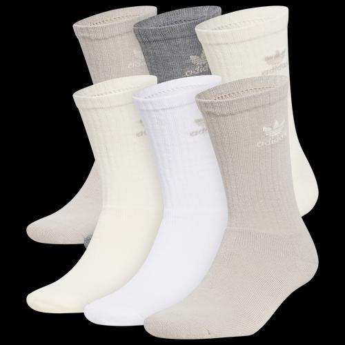 adidas Originals Mens Trefoil Neutrals 6 Pack Crew Socks - White/White Product Image