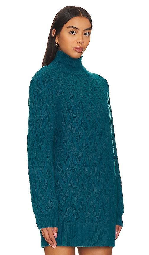 525 Natasha Cable Oversized Pullover Sweater in Teal. - size XS (also in L, M, S) Product Image