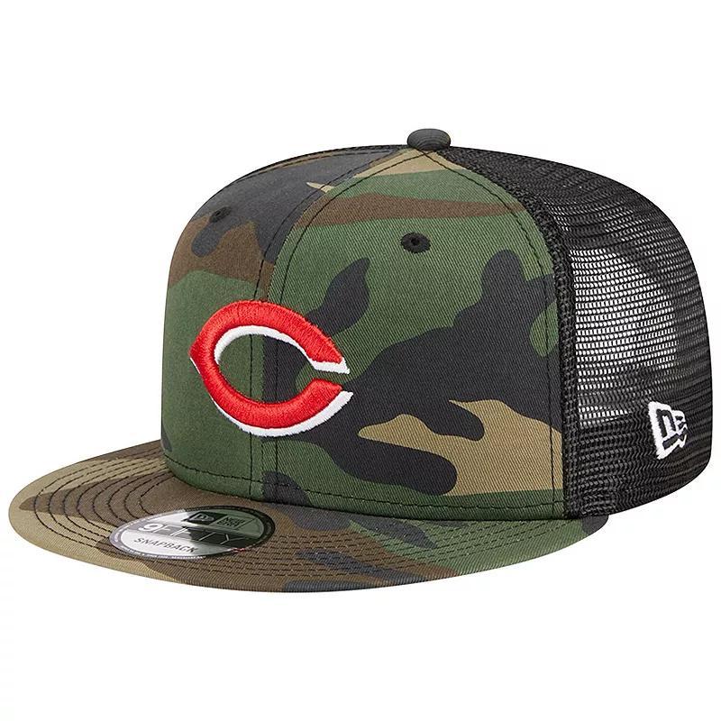 Mens New Era Camo Cincinnati Reds Woodland Camo Trucker 9FIFTY Snapback Hat Product Image