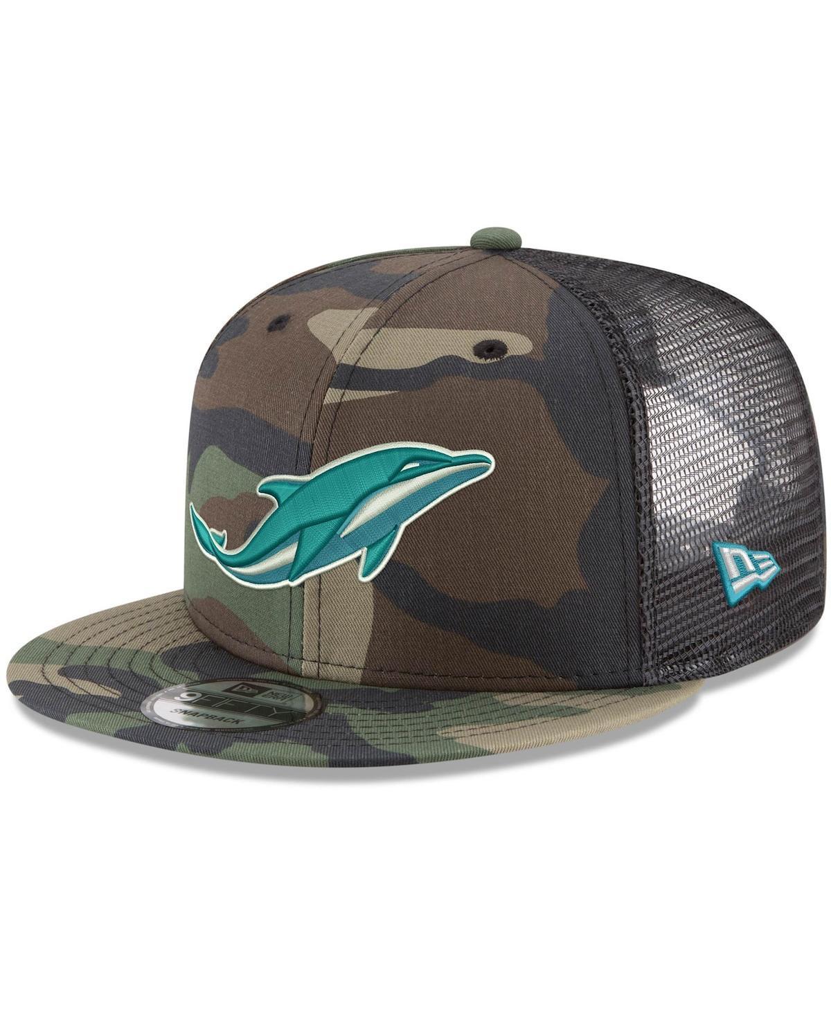 Mens Miami Dolphins Nfl Woodland Camo 9FIFTY Snapback Adjustable Trucker Hat Product Image