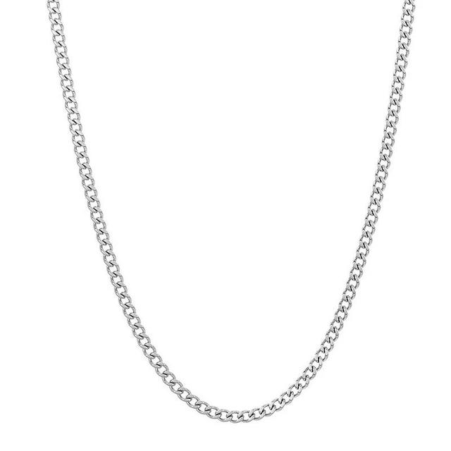 Adornia Stainless Steel 3 mm Cuban Curb Chain Necklace, Womens Silver Tone Product Image