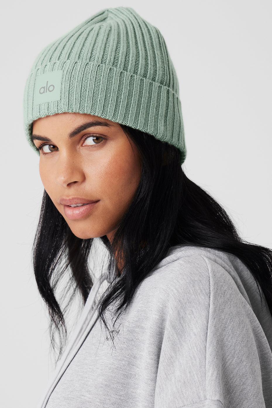 Cashmere Blend Rib Beanie - Icy Sage Female Product Image