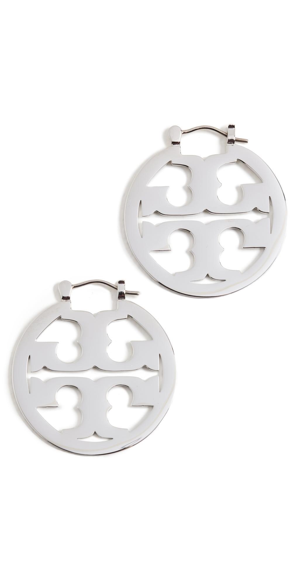 Tory Burch Small Miller Logo Hoop Earrings Product Image