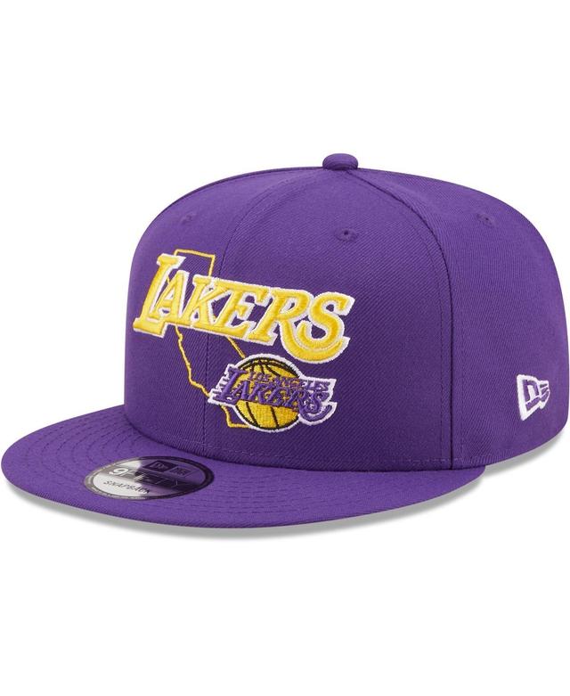 Mens New Era Purple Los Angeles Lakers Team State 9Fifty Snapback Hat Product Image