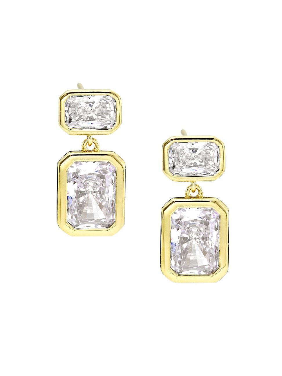 Womens Bubbly 18K Gold-Plated & Cubic Zirconia Drop Earrings Product Image