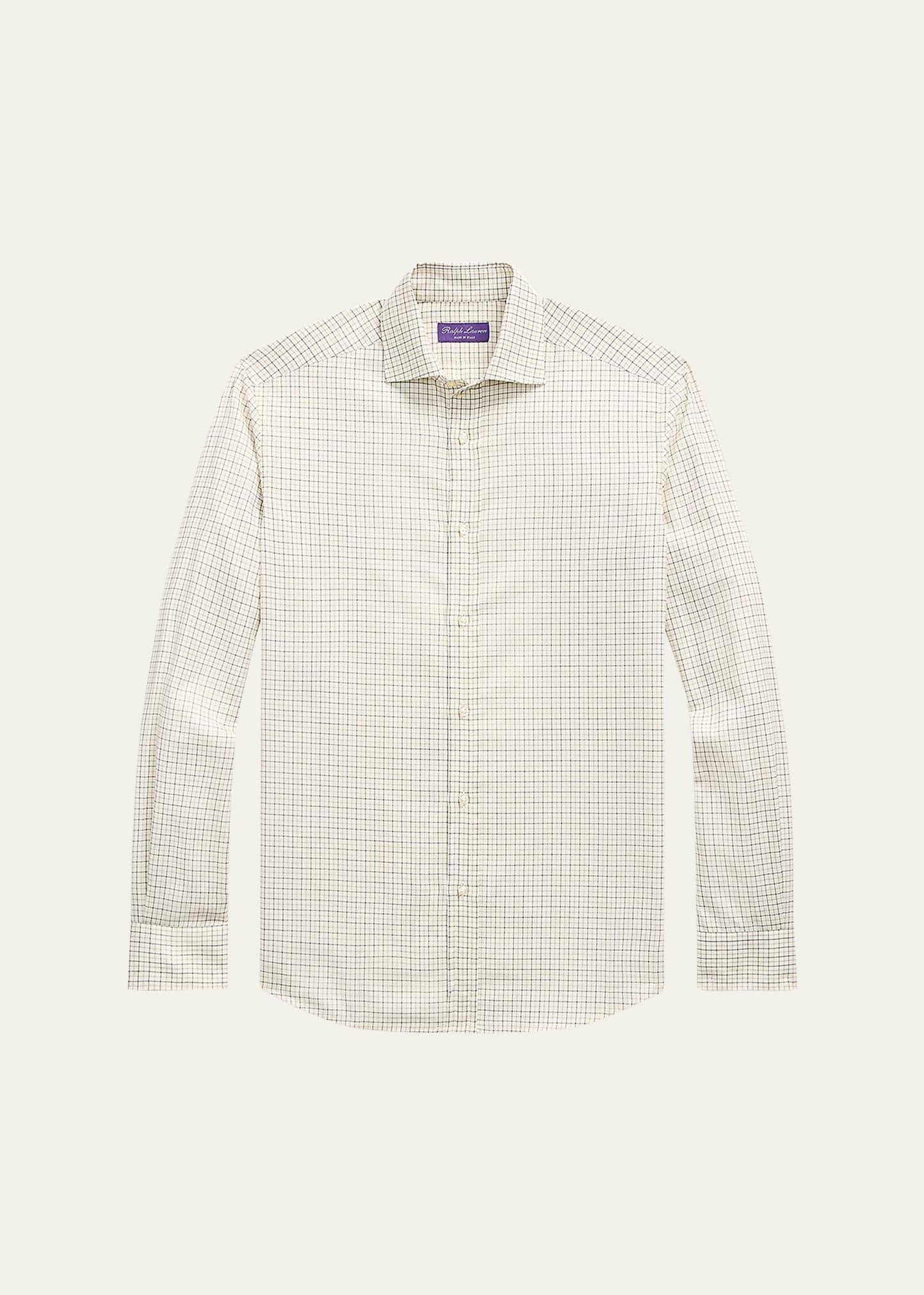 Mens Herringbone Cotton Button-Front Shirt Product Image