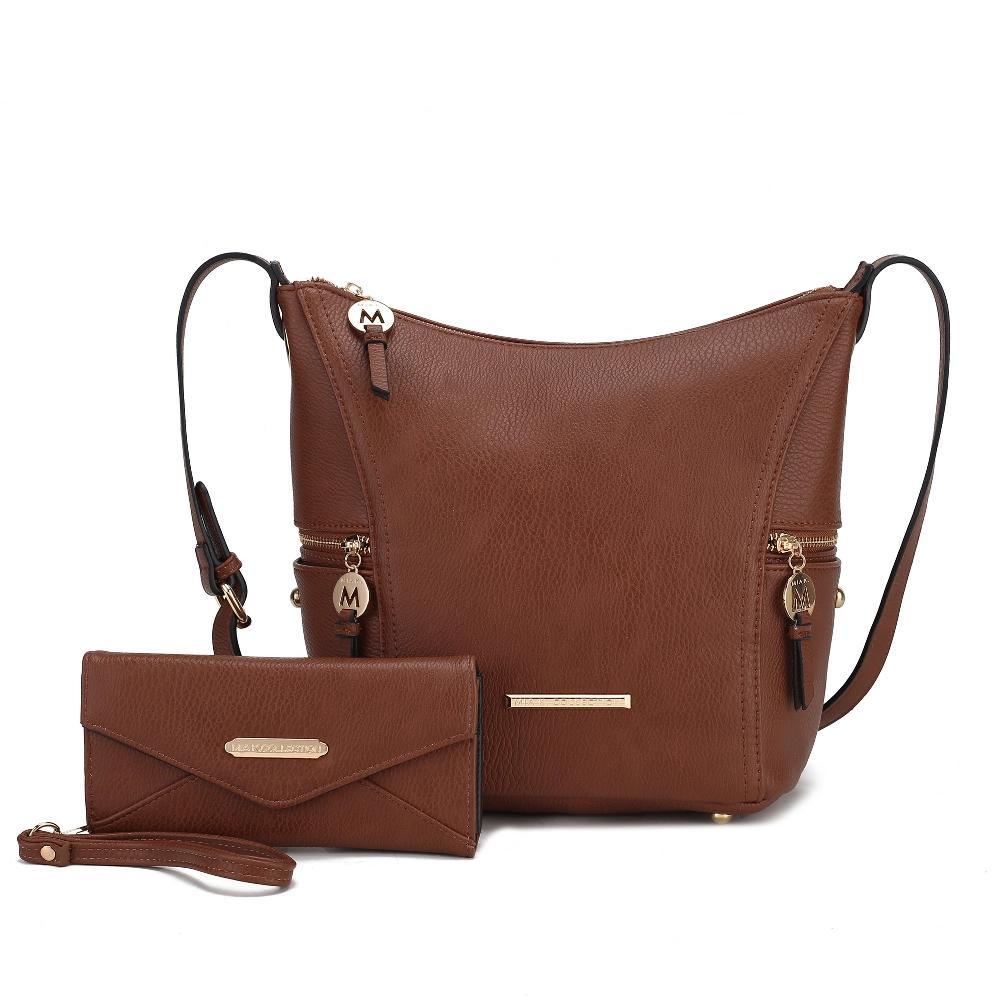 MKF Collection Lux Vegan Leather Women’s Hobo Bag with Wallet by Mia K- Cognac Product Image