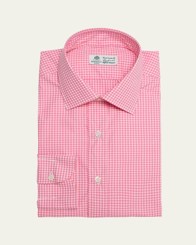 Mens Cotton Gingham Check Dress Shirt Product Image