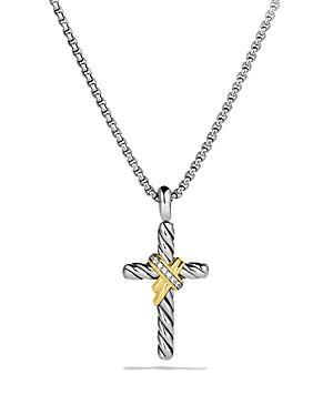 Womens Cable Collectibles X Crossover Cross With Diamonds & 14K Yellow Gold On Chain Product Image