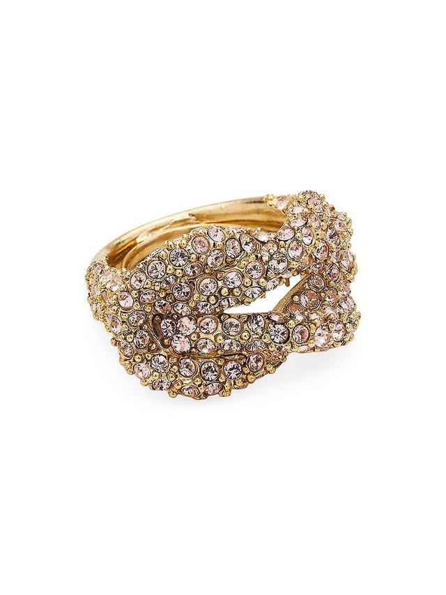 Womens Goldtone Crystal Knot Ring Product Image