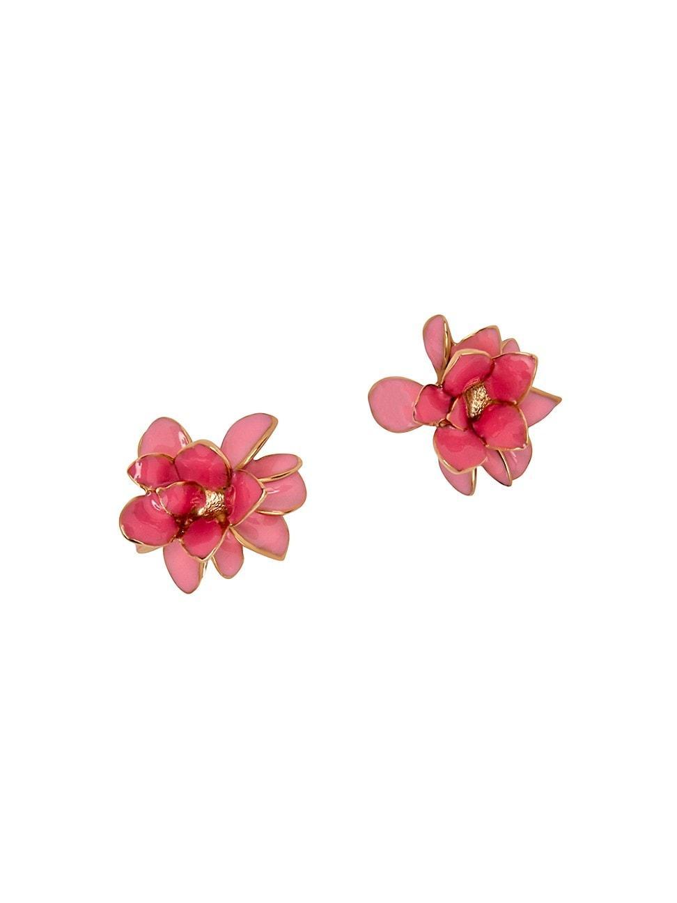 Womens Goldtone & Enamel Flower Stud Earrings Product Image