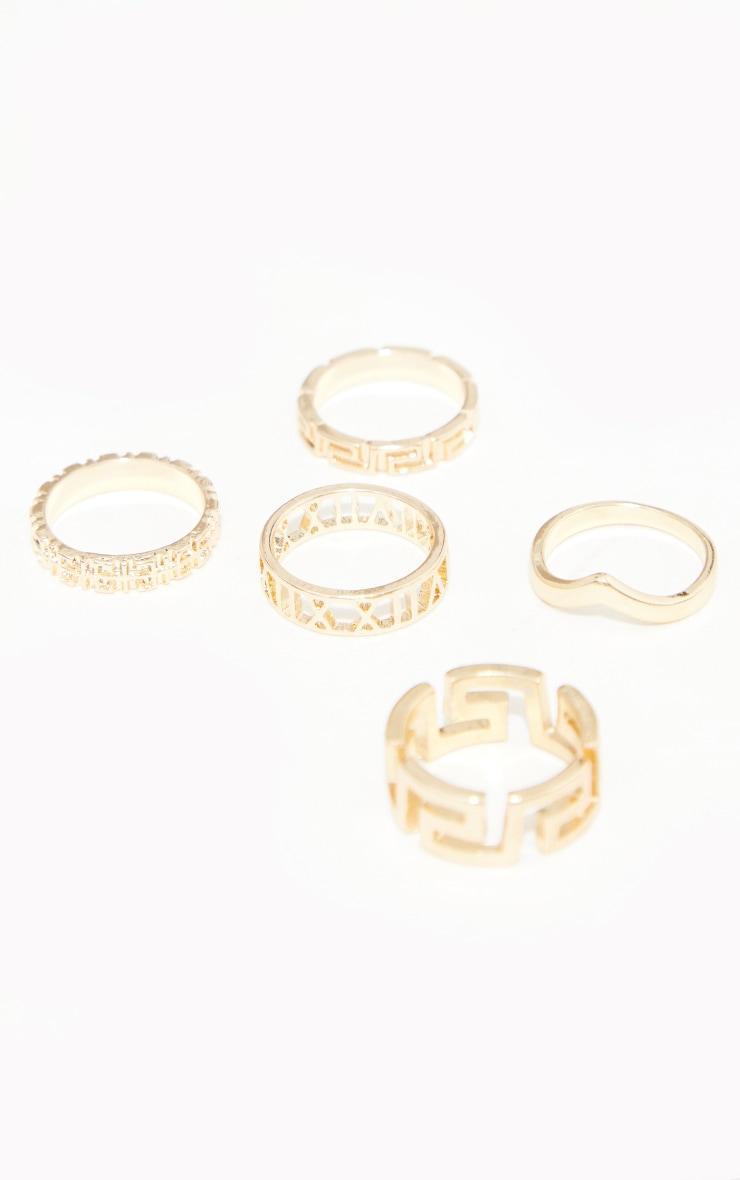 Gold Assorted Cut Out 5 Pack Ring Set Product Image