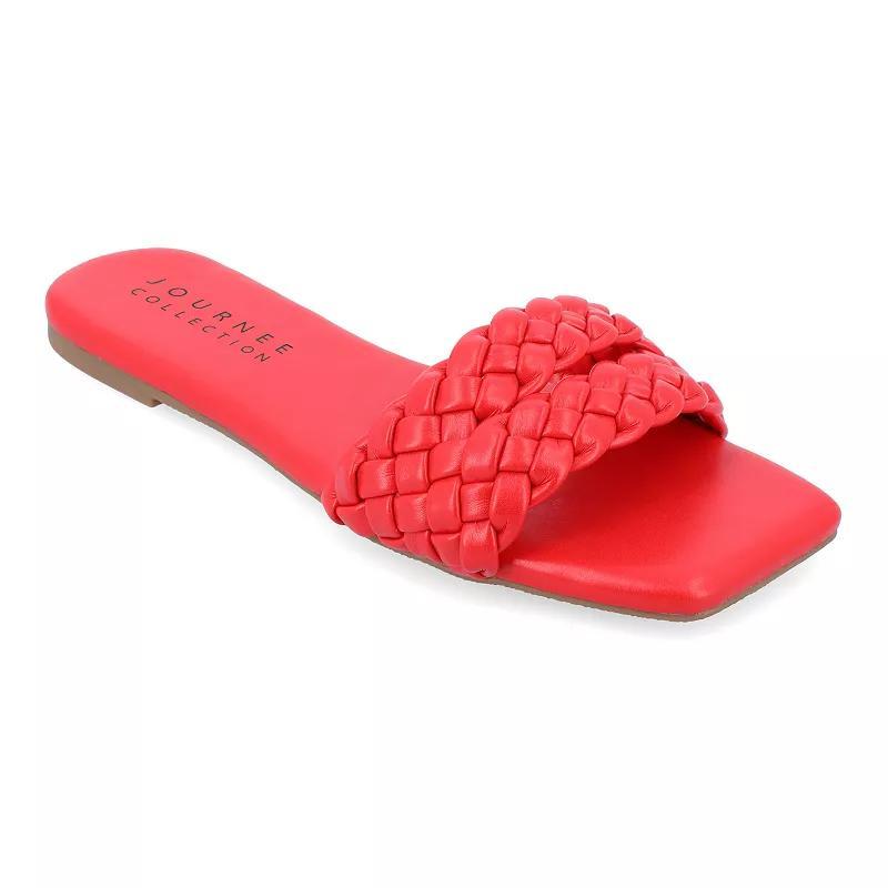 Journee Collection Sawyerr Womens Braided Slide Sandals Product Image