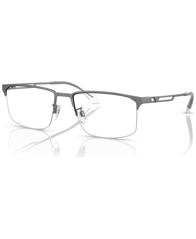 Emporio Armani Mens Pillow Eyeglasses, EA1143 55 - Matte Silver-Tone Product Image