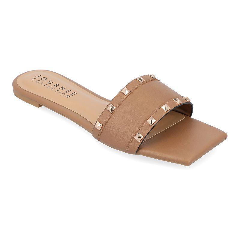 Journee Collection Treena Womens Studded Slide Sandals Product Image