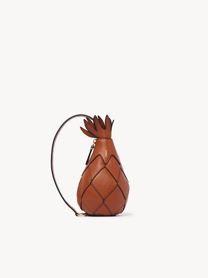 Pineapple shoulder bag in grained leather Product Image