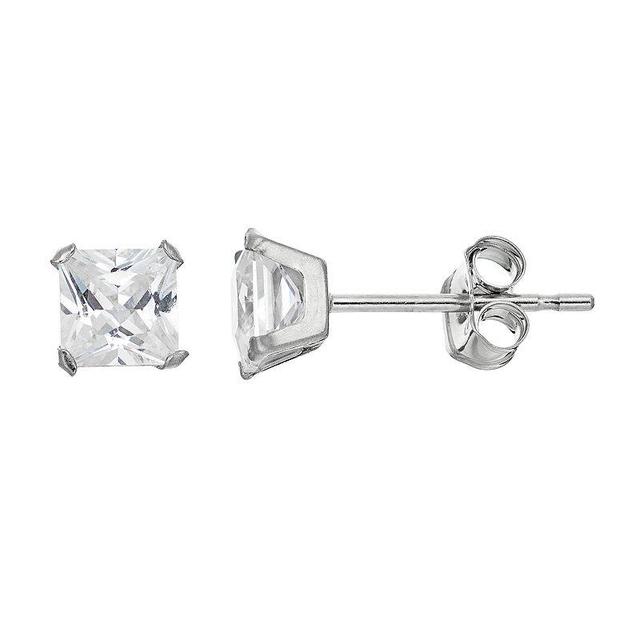 Taylor Grace Cubic Zirconia 10k White Gold Stud Earrings, Womens Product Image