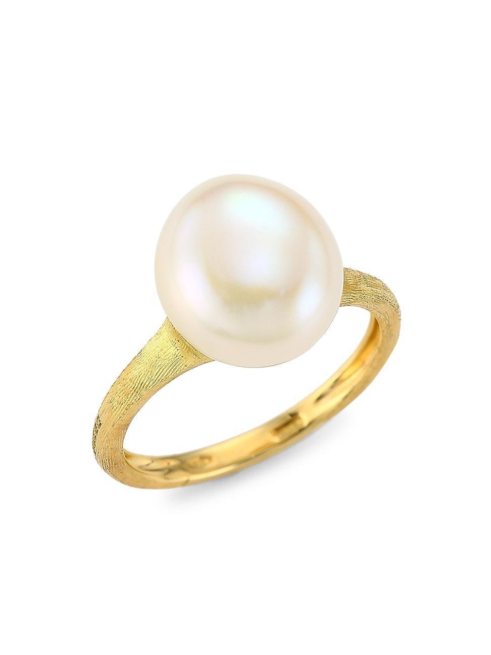 Womens Africa 18K Yellow Gold & Freshwater Pearl Cocktail Ring Product Image