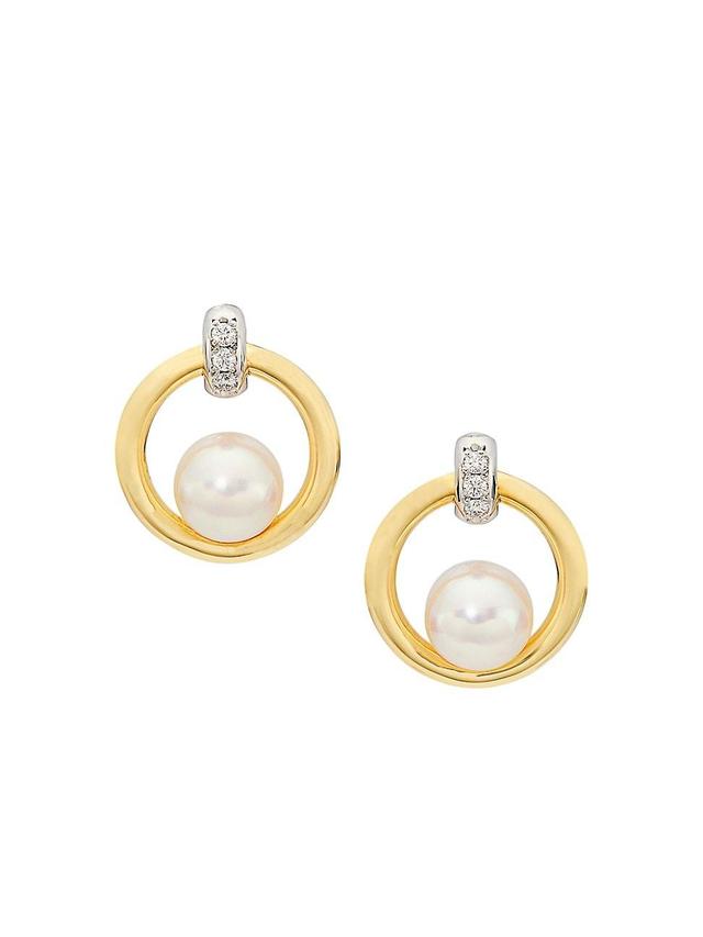 Mikimoto Cultured Pearl Circle Earrings Product Image