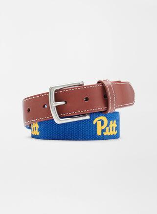 Peter Millar Mens University of Pittsburgh Belt | Color: Blue | Size: 42 | Pitt Product Image