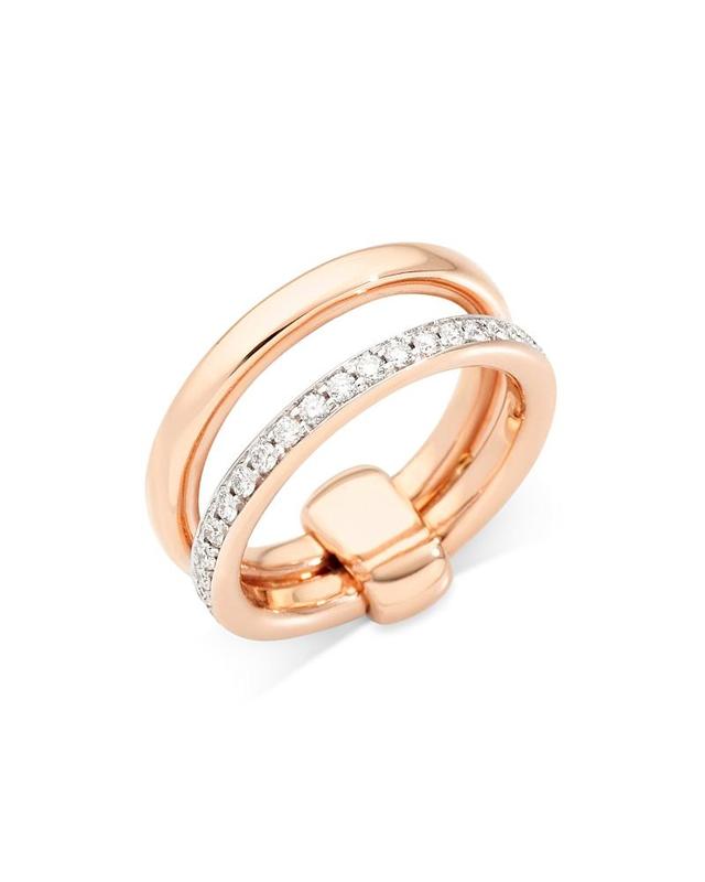 Womens Iconica 18K Rose Gold & Diamond Ring Product Image